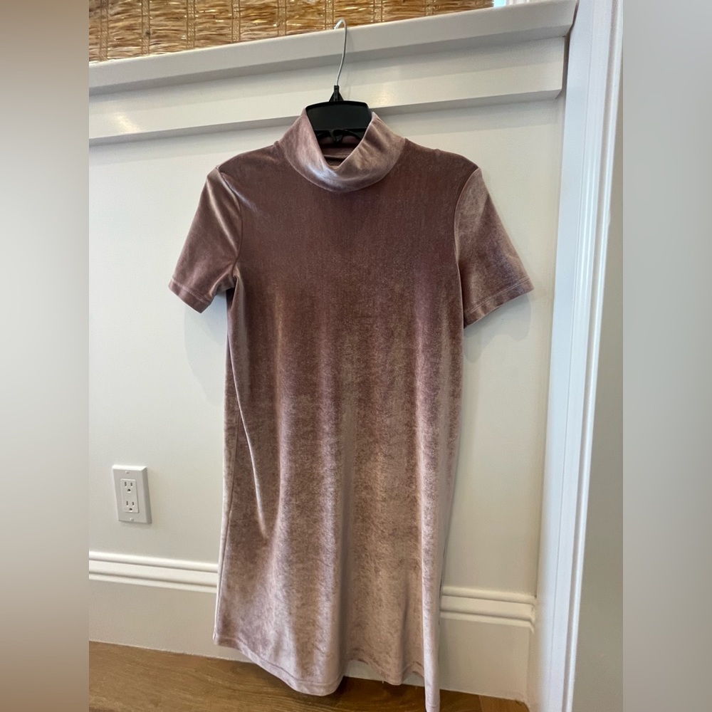 Rose pink colored velvet mini dress from madewell size extra small